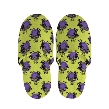 Halloween Witch Cauldron Pattern Print Slippers