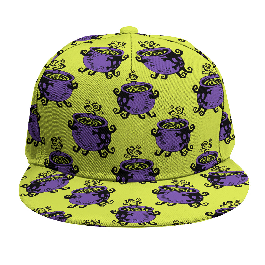Halloween Witch Cauldron Pattern Print Snapback Cap