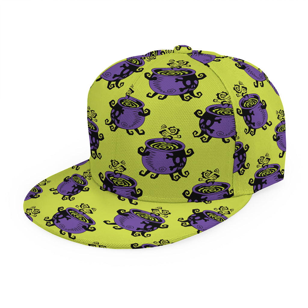 Halloween Witch Cauldron Pattern Print Snapback Cap