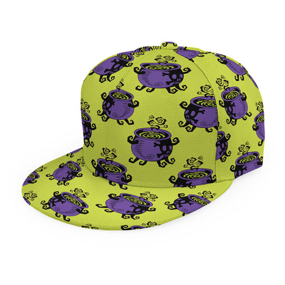 Halloween Witch Cauldron Pattern Print Snapback Cap