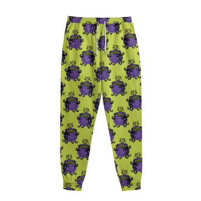 Halloween Witch Cauldron Pattern Print Sweatpants