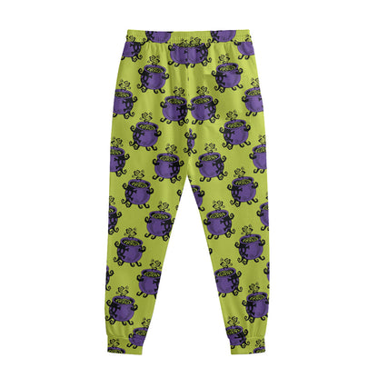 Halloween Witch Cauldron Pattern Print Sweatpants