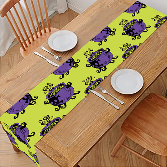 Halloween Witch Cauldron Pattern Print Table Runner