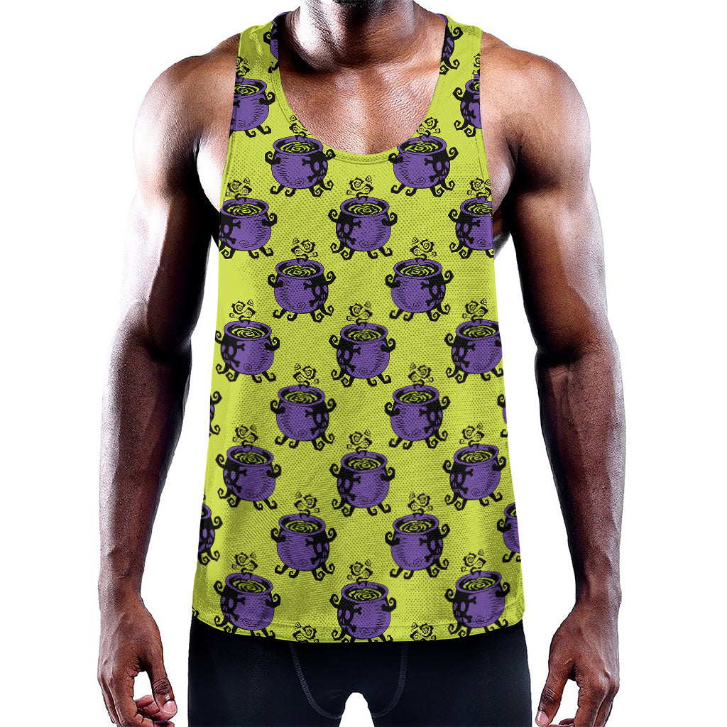 Halloween Witch Cauldron Pattern Print Training Tank Top