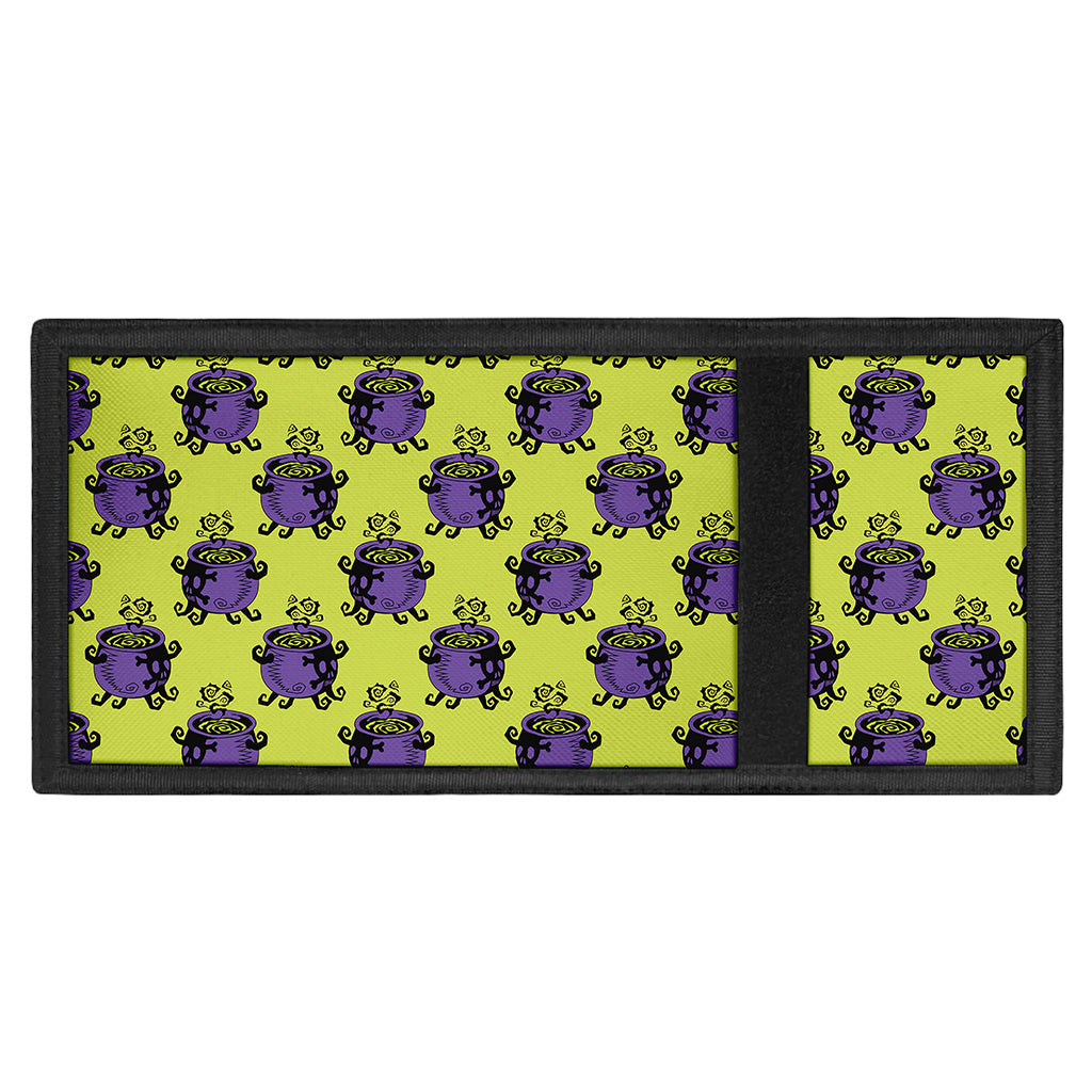 Halloween Witch Cauldron Pattern Print Trifold Wallet
