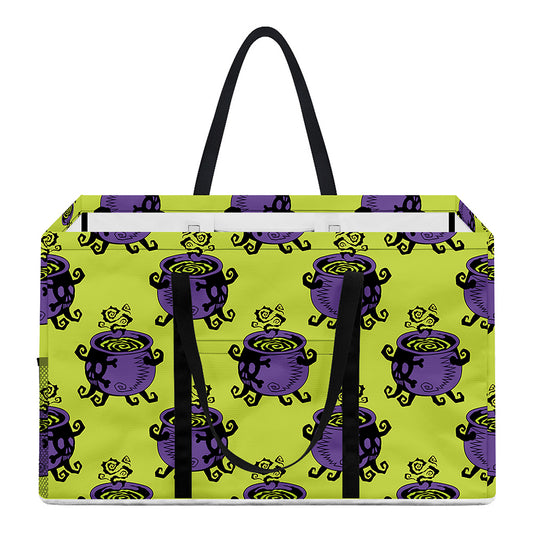 Halloween Witch Cauldron Pattern Print Utility Tote Bag
