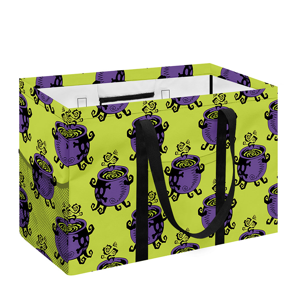 Halloween Witch Cauldron Pattern Print Utility Tote Bag