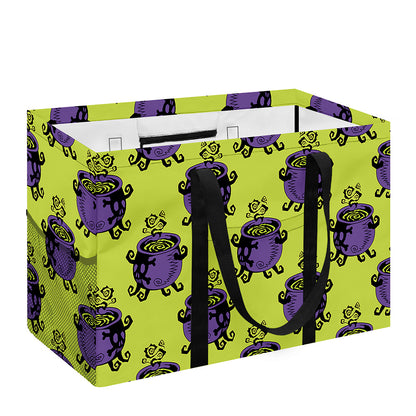 Halloween Witch Cauldron Pattern Print Utility Tote Bag