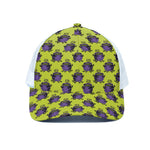 Halloween Witch Cauldron Pattern Print White Mesh Trucker Cap