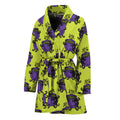 Halloween Witch Cauldron Pattern Print Women's Bathrobe