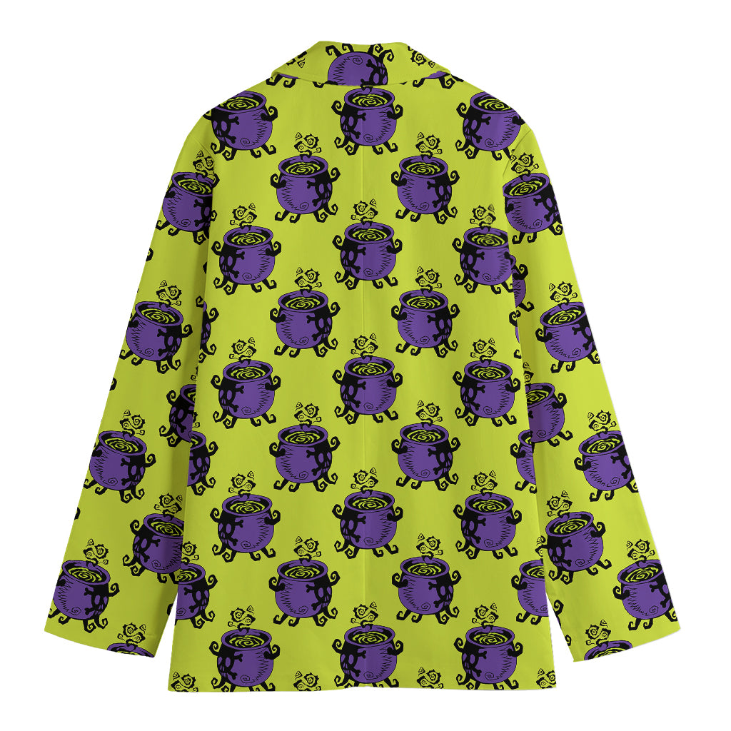 Halloween Witch Cauldron Pattern Print Women's Blazer