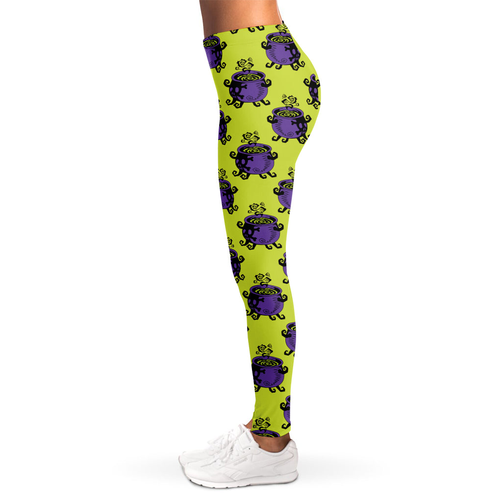 Halloween Witch Cauldron Pattern Print Women's Leggings