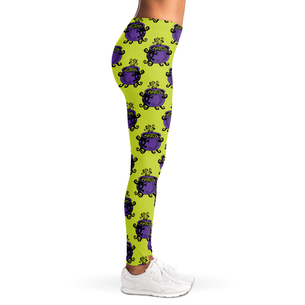 Halloween Witch Cauldron Pattern Print Women's Leggings