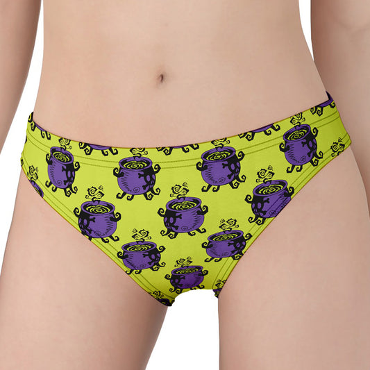 Halloween Witch Cauldron Pattern Print Women's Panties