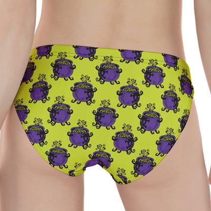 Halloween Witch Cauldron Pattern Print Women's Panties