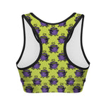 Halloween Witch Cauldron Pattern Print Women's Sports Bra