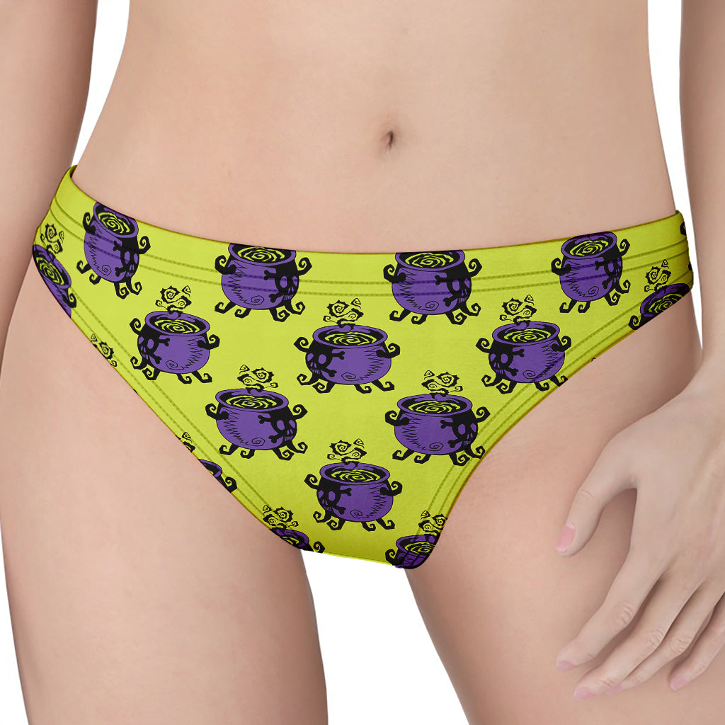Halloween Witch Cauldron Pattern Print Women's Thong