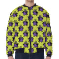 Halloween Witch Cauldron Pattern Print Zip Sleeve Bomber Jacket