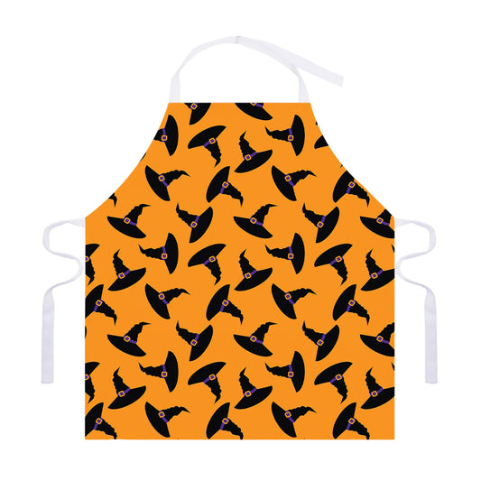 Halloween Witch Hat Pattern Print Adjustable Apron