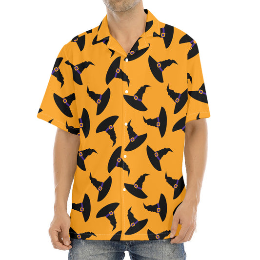 Halloween Witch Hat Pattern Print Aloha Shirt
