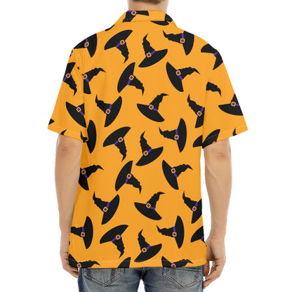 Halloween Witch Hat Pattern Print Aloha Shirt