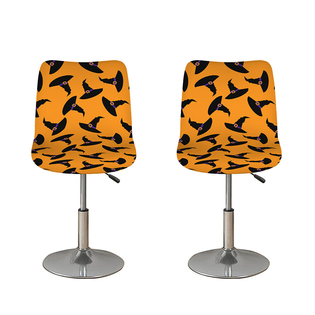 Halloween Witch Hat Pattern Print Bar Stool Covers
