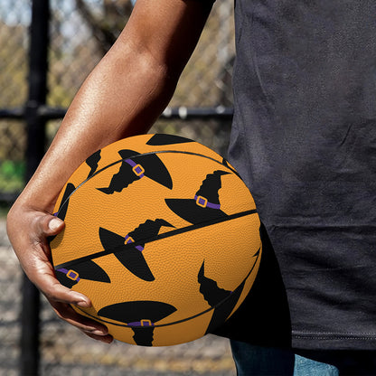 Halloween Witch Hat Pattern Print Basketball
