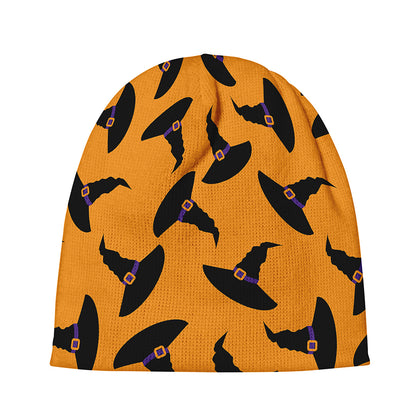Halloween Witch Hat Pattern Print Beanie