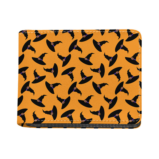 Halloween Witch Hat Pattern Print Bifold Wallet