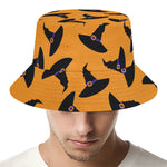 Halloween Witch Hat Pattern Print Bucket Hat