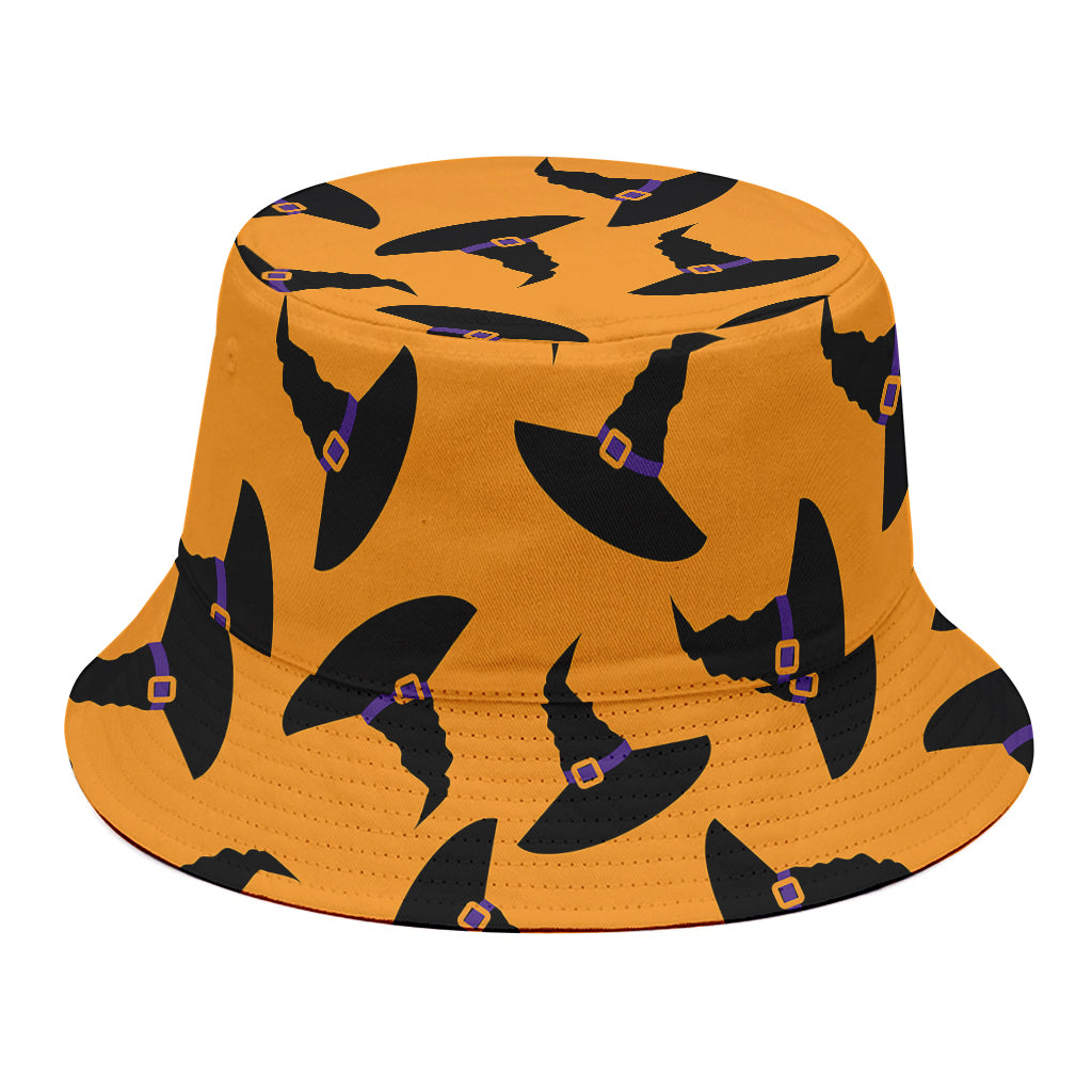Halloween Witch Hat Pattern Print Bucket Hat