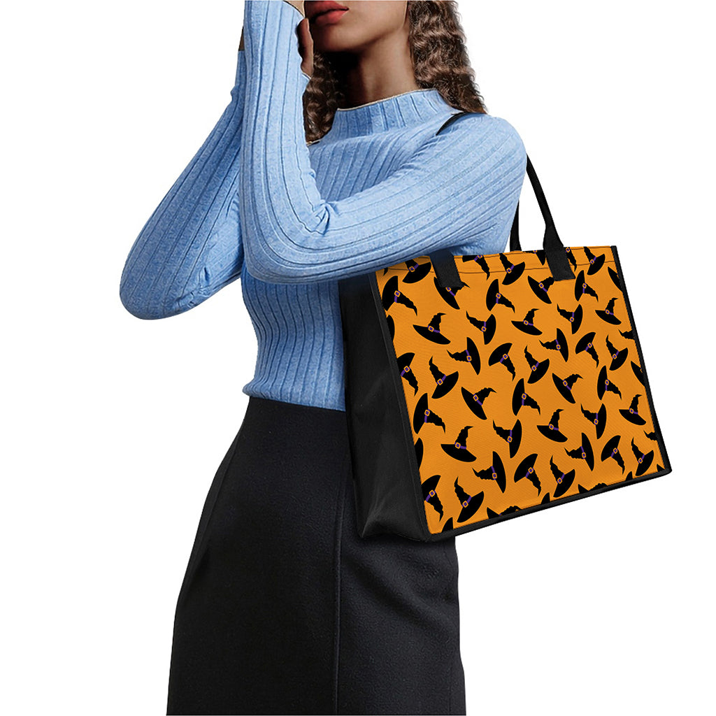 Halloween Witch Hat Pattern Print Canvas Tote Bag
