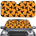 Halloween Witch Hat Pattern Print Car Windshield Sun Shade