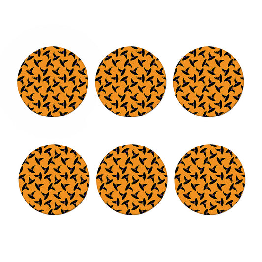 Halloween Witch Hat Pattern Print Coaster Set