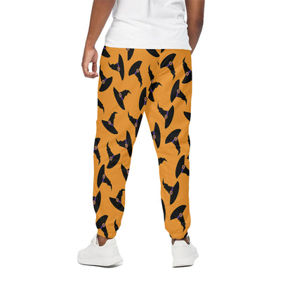 Halloween Witch Hat Pattern Print Cotton Pants