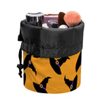 Halloween Witch Hat Pattern Print Drawstring Makeup Bag