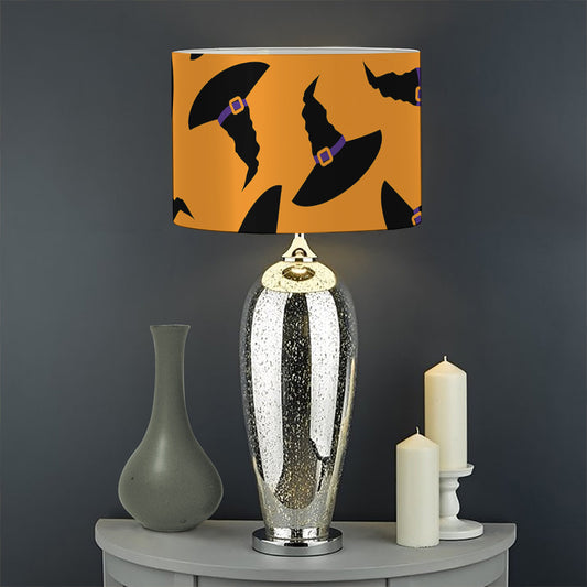 Halloween Witch Hat Pattern Print Drum Lamp Shade