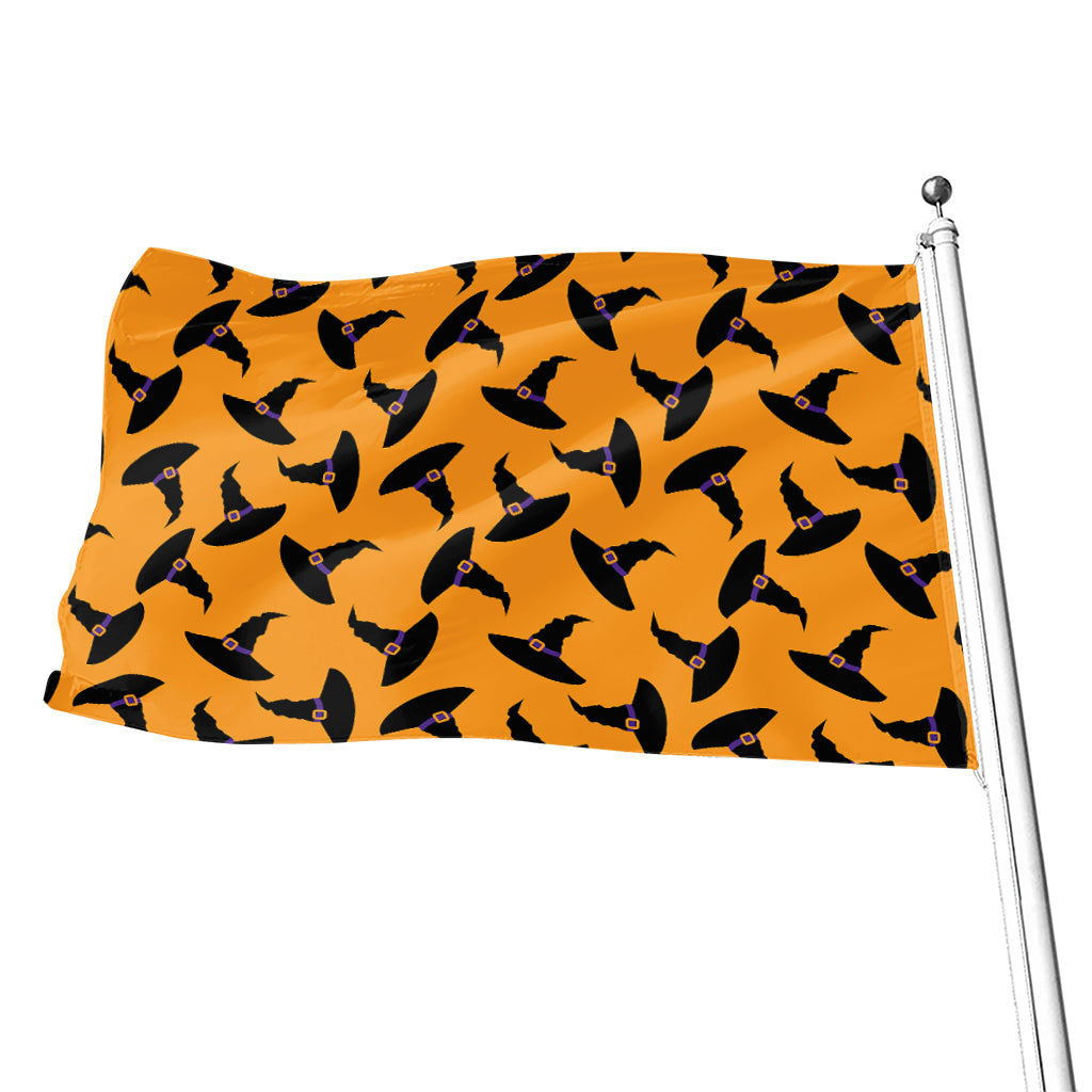 Halloween Witch Hat Pattern Print Flag
