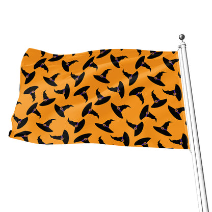 Halloween Witch Hat Pattern Print Flag