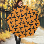 Halloween Witch Hat Pattern Print Foldable Umbrella