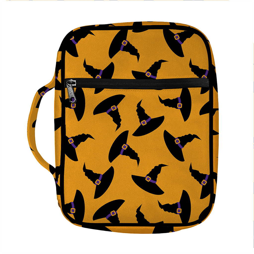 Halloween Witch Hat Pattern Print Front Pocket Bible Bag