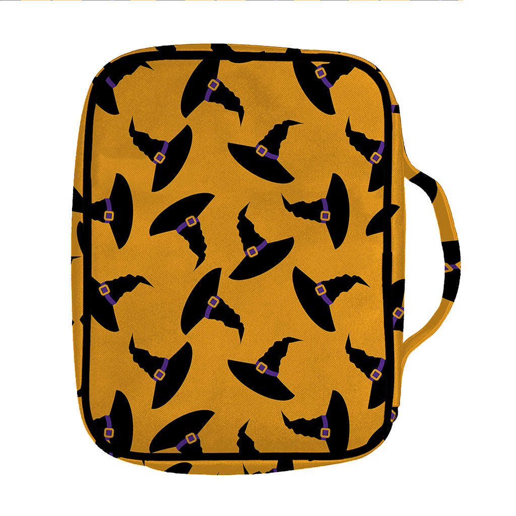 Halloween Witch Hat Pattern Print Front Pocket Bible Bag