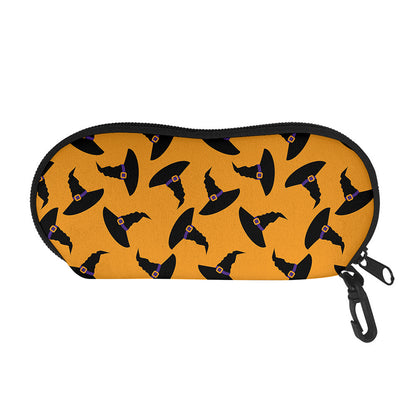 Halloween Witch Hat Pattern Print Glasses Case