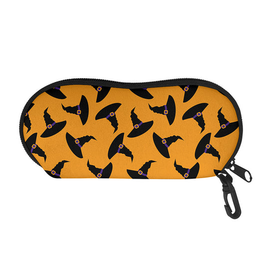 Halloween Witch Hat Pattern Print Glasses Case