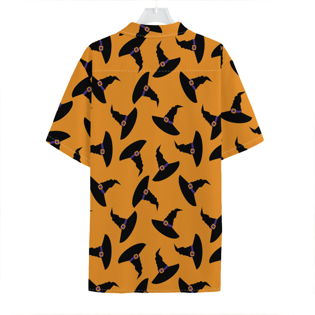 Halloween Witch Hat Pattern Print Hawaiian Shirt