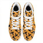 Halloween Witch Hat Pattern Print High Top Leather Sneakers