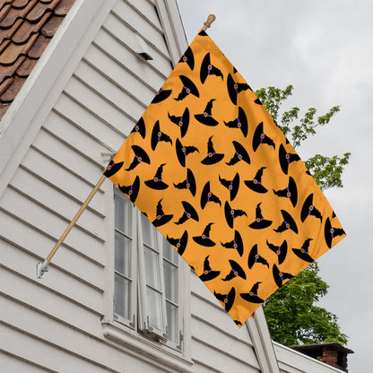 Halloween Witch Hat Pattern Print House Flag