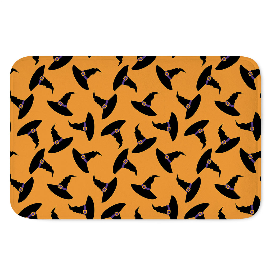 Halloween Witch Hat Pattern Print Indoor Door Mat