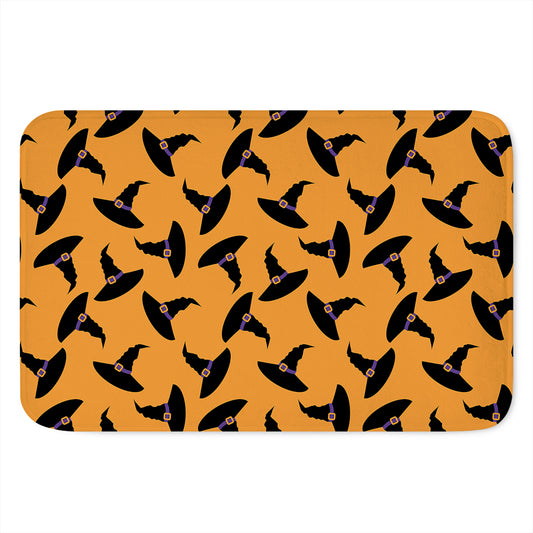 Halloween Witch Hat Pattern Print Indoor Door Mat