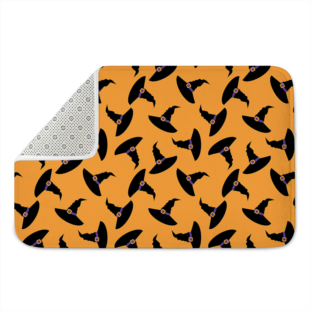 Halloween Witch Hat Pattern Print Indoor Door Mat